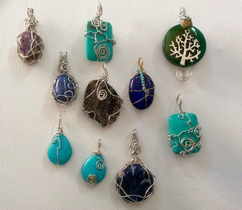Wire wrapped pendants